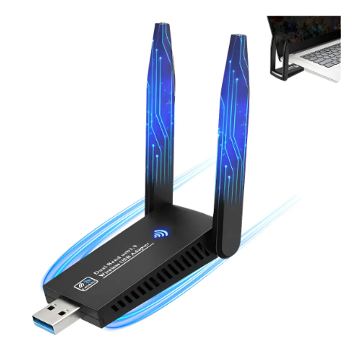 GENERICO - Antena Wifi Inalámbrica Bluetooth Usb3.0 1300mbps