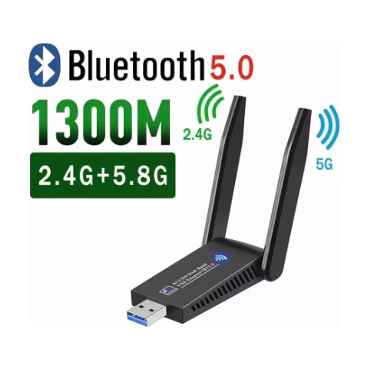 GENERICO - Antena Wifi Inalámbrica Bluetooth Usb3.0 1300mbps
