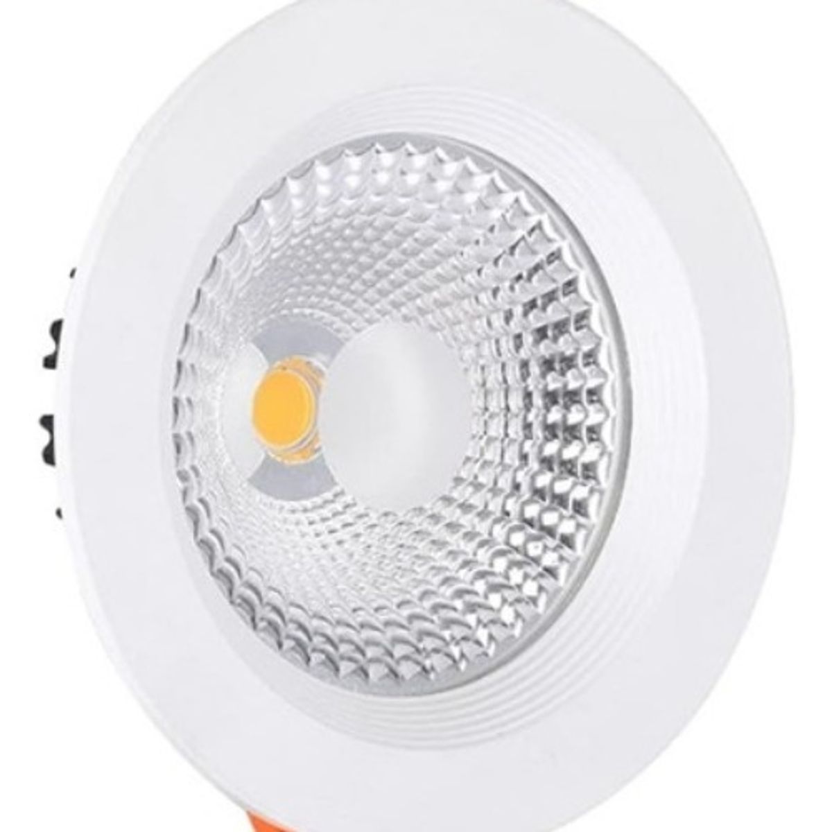 GENERICO - X10 Foco Panel Plafón Led Embutido 7w Redondo Luz Calida Cob Blanco - 003380