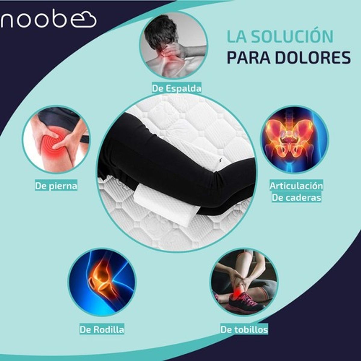 GENERICO - Cojin Almohada Ortopedico Para Piernas Memory Foam Blanco