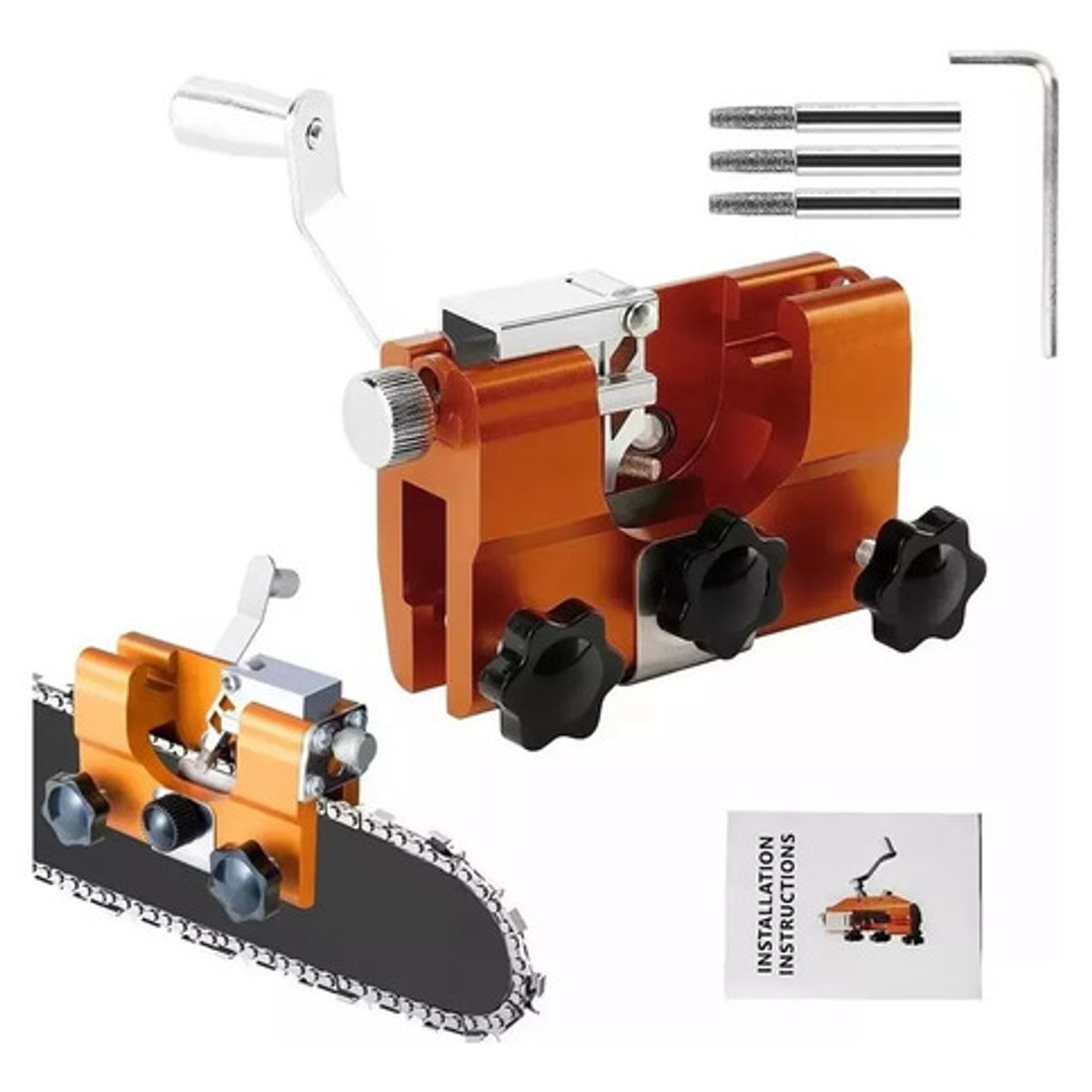 GENERICO - Afiladora De Cadena Manual Para Afilar Motosierra Duradera Naranja - 295118