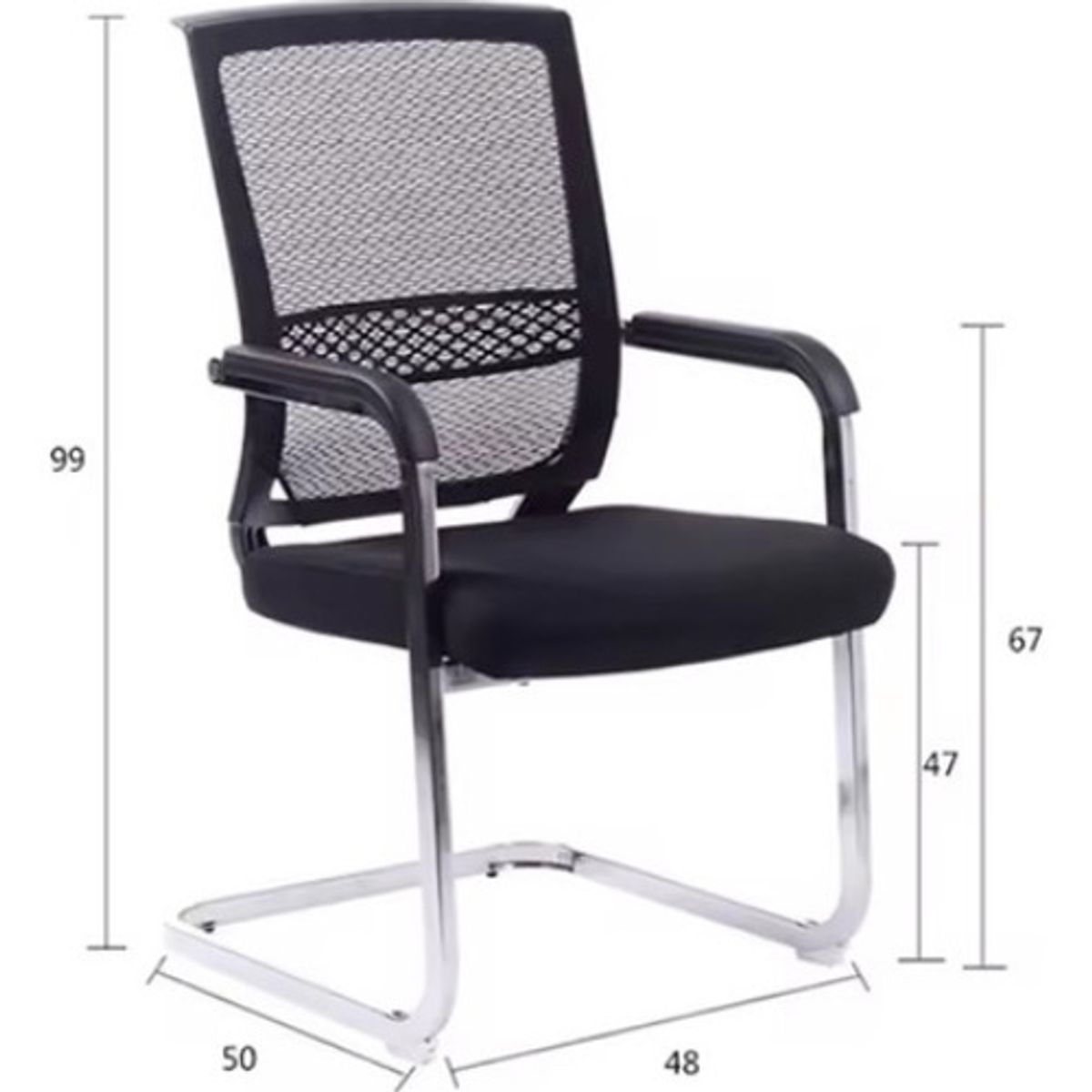 GENERICO - Silla Oficina Consulta Visita Reunion Hogar Escritorio Negro - 262534 Tela - 262534