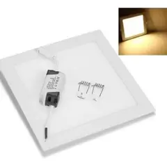 GENERICO - X10 Foco Panel Plafón Led 12w Embutido Cuadrado Luz Cálida Luz Cálida 003127