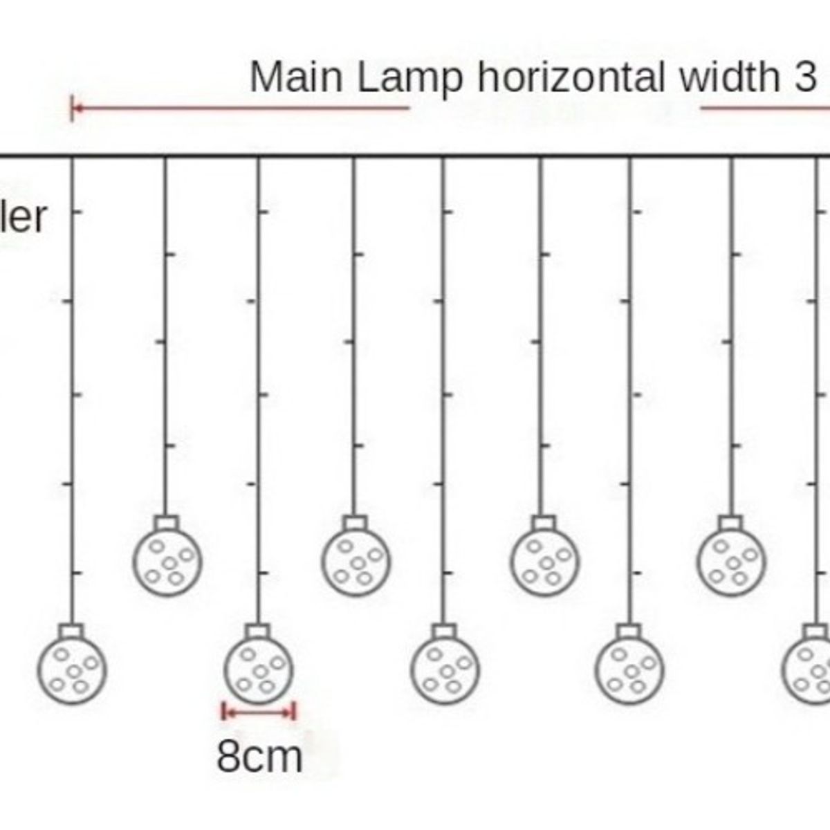 GENERICO - Guirnalda Luces 10 Bola Led Hada Navidad Cadena Cascada