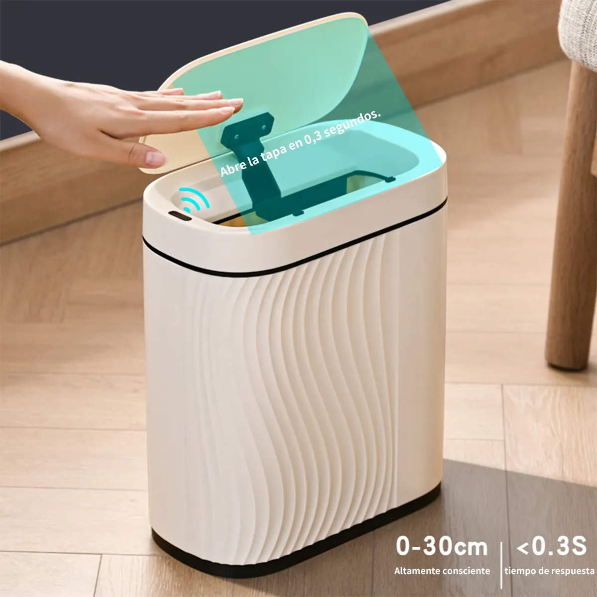 ATURE - Cubo Basura Inteligente Para Baño Con Sensor Automatico