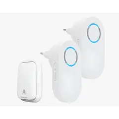 GENERICO - Timbre Inalámbrico 2 Receptores Autoalimentado Sin Batería