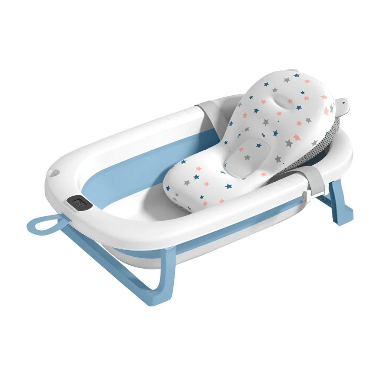 GENERICO - Tina Bebe Bañera Plegable Con Termometro + Cojin Suave Baño