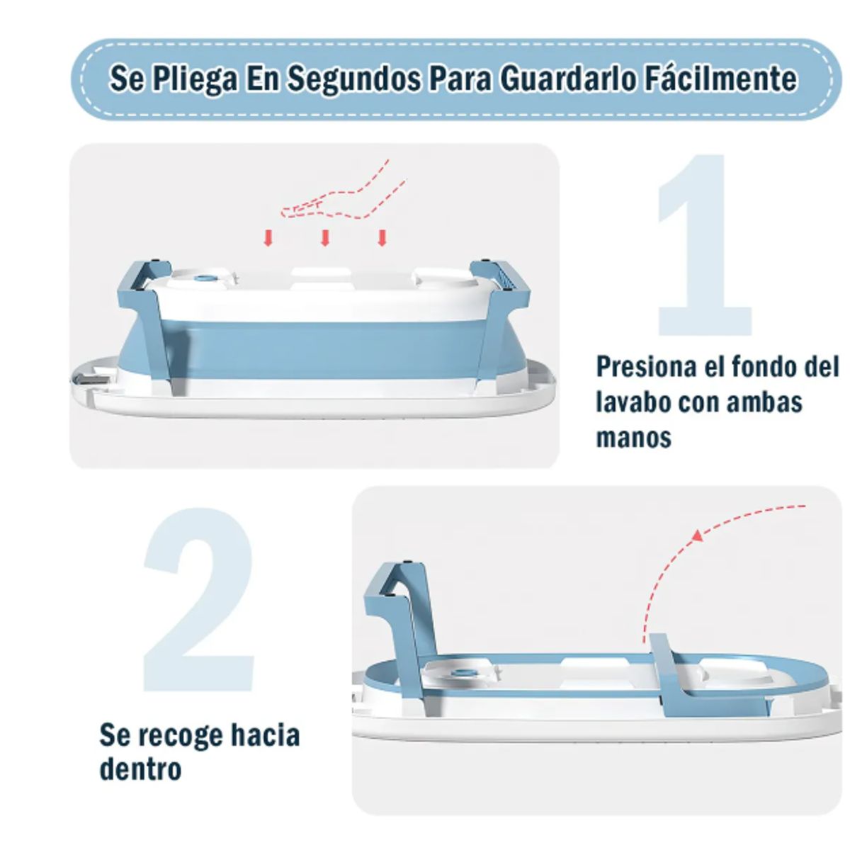 GENERICO - Tina Bebe Bañera Plegable Con Termometro + Cojin Suave Baño