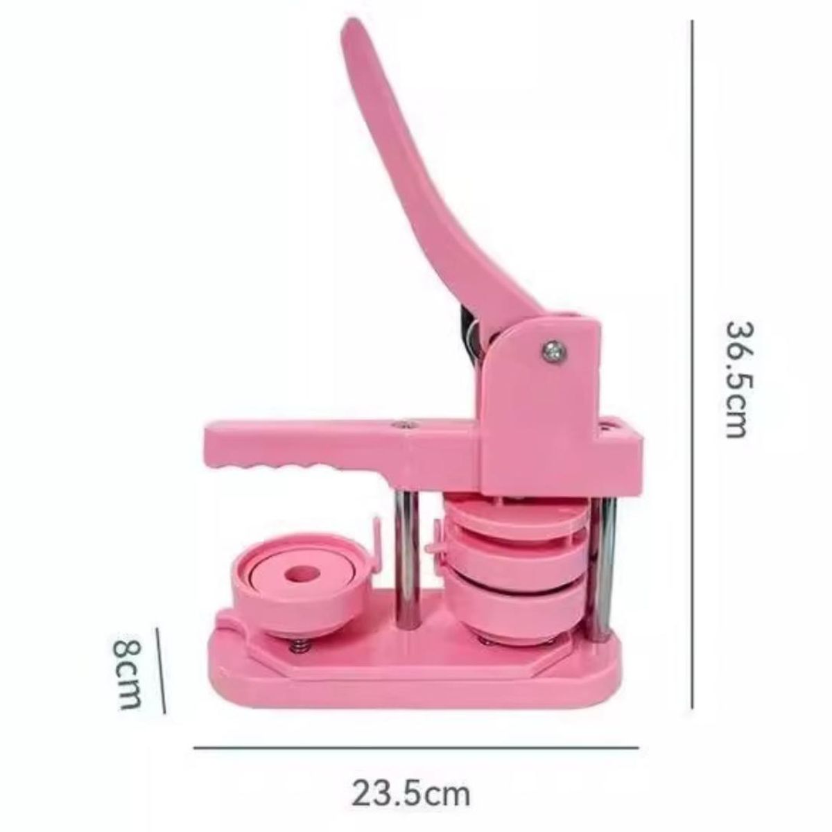 ATURE - Maquina De Chapitas Prensa Matriz De 58mm+100pcs Suministros Rosa