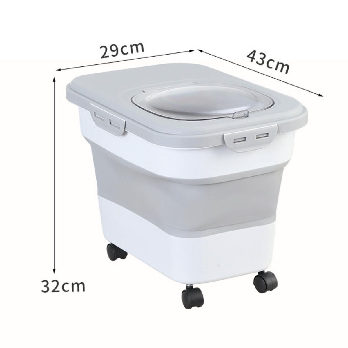 ATURE - Contenedor Hermétic Antihumedad Para Alimento De Mascota 20l Liso Gris