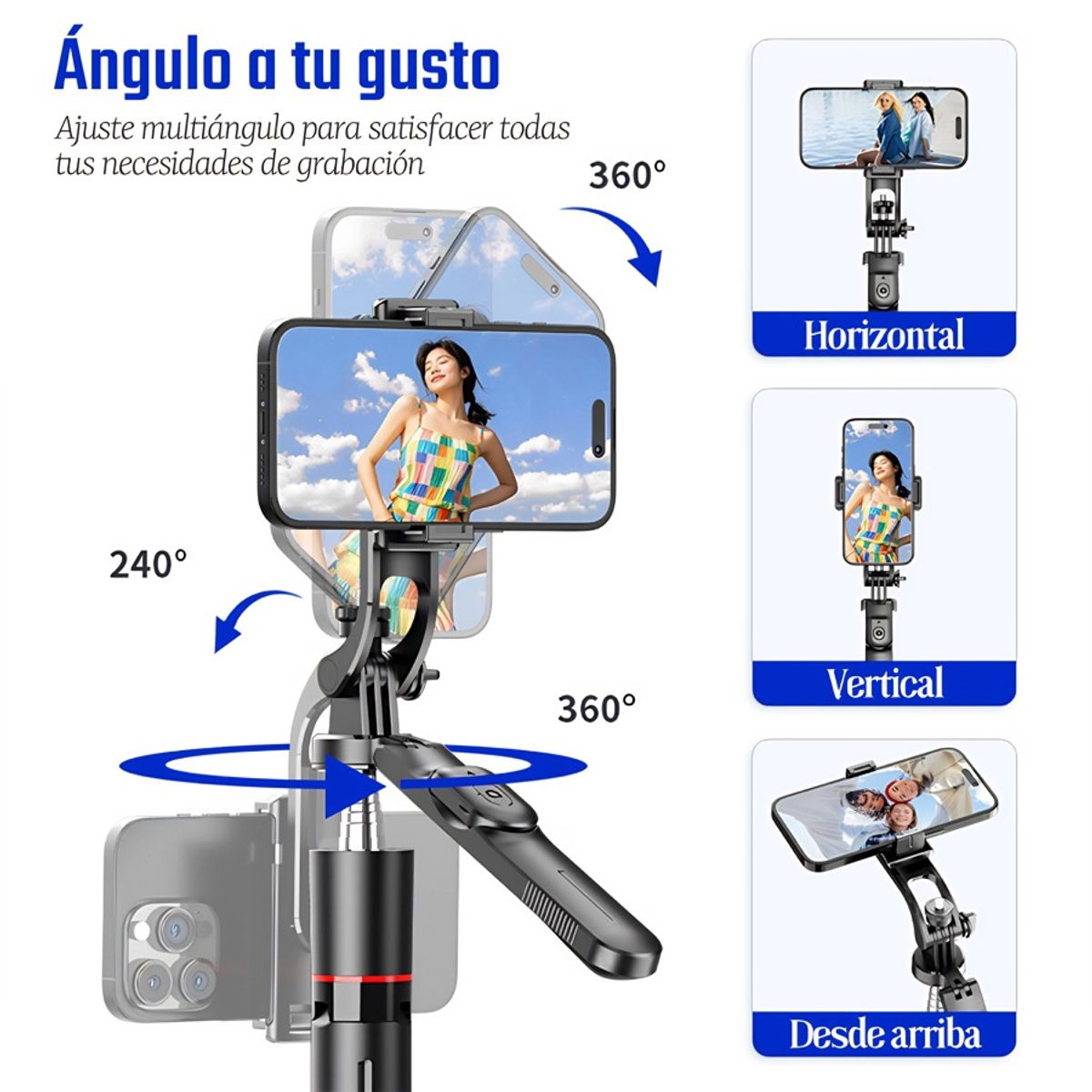 GENERICO - Palo Selfie Trípode Escalable Fotografía Con Bluetooth 17m