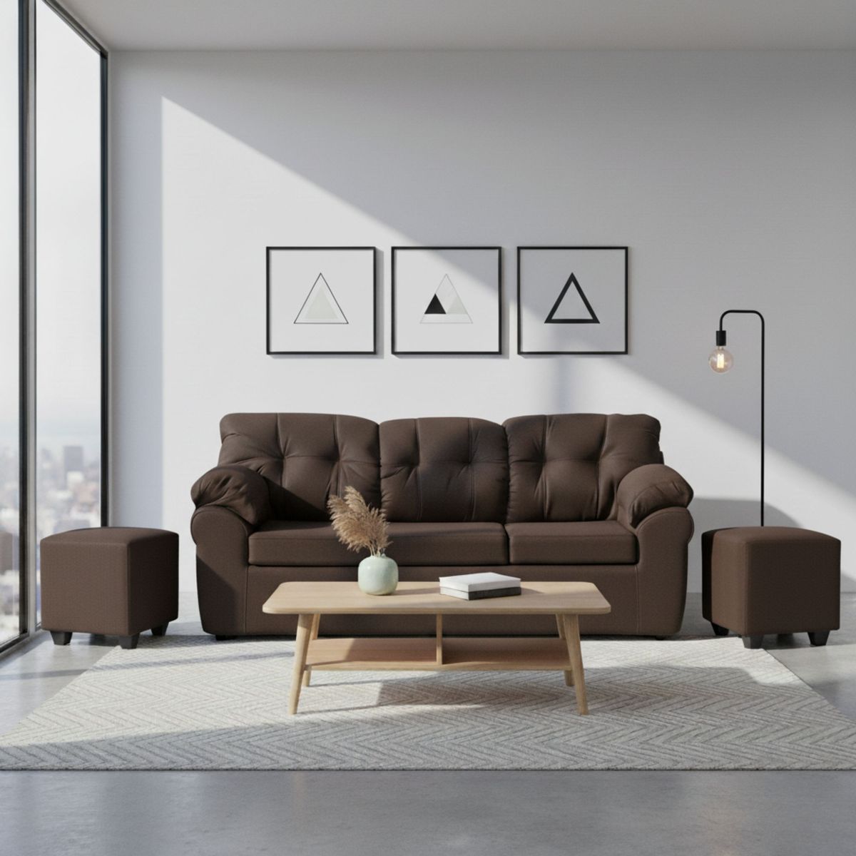 DECO OUTLET - Living Polonia  3C+2 Pouf Tela
