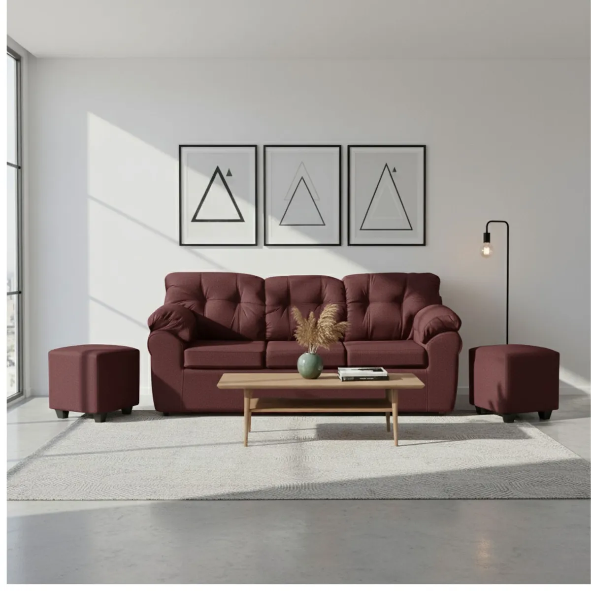 DECO OUTLET - Living Polonia  3C+2 Pouf Tela