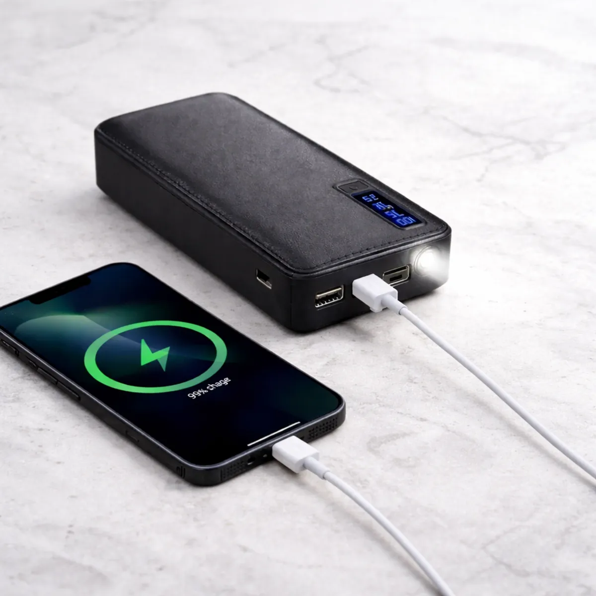 MOVI - Power Bank 20.000 MAH Con 3 Salidas USB y Linterna Led