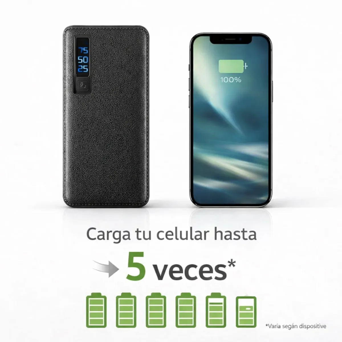 MOVI - Power Bank 20.000 MAH Con 3 Salidas USB y Linterna Led