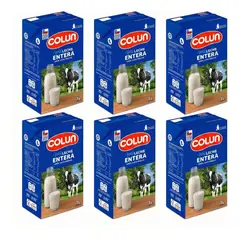 COLUN - Leche Entera Líquida 1l Pack 6 Unidades