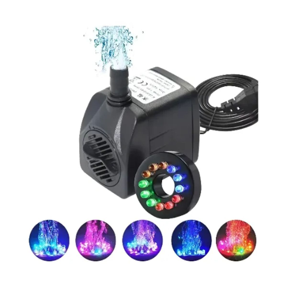 GENERICO - Bomba De Agua Sumergible 12 Luces Led Pileta Acuario Koi