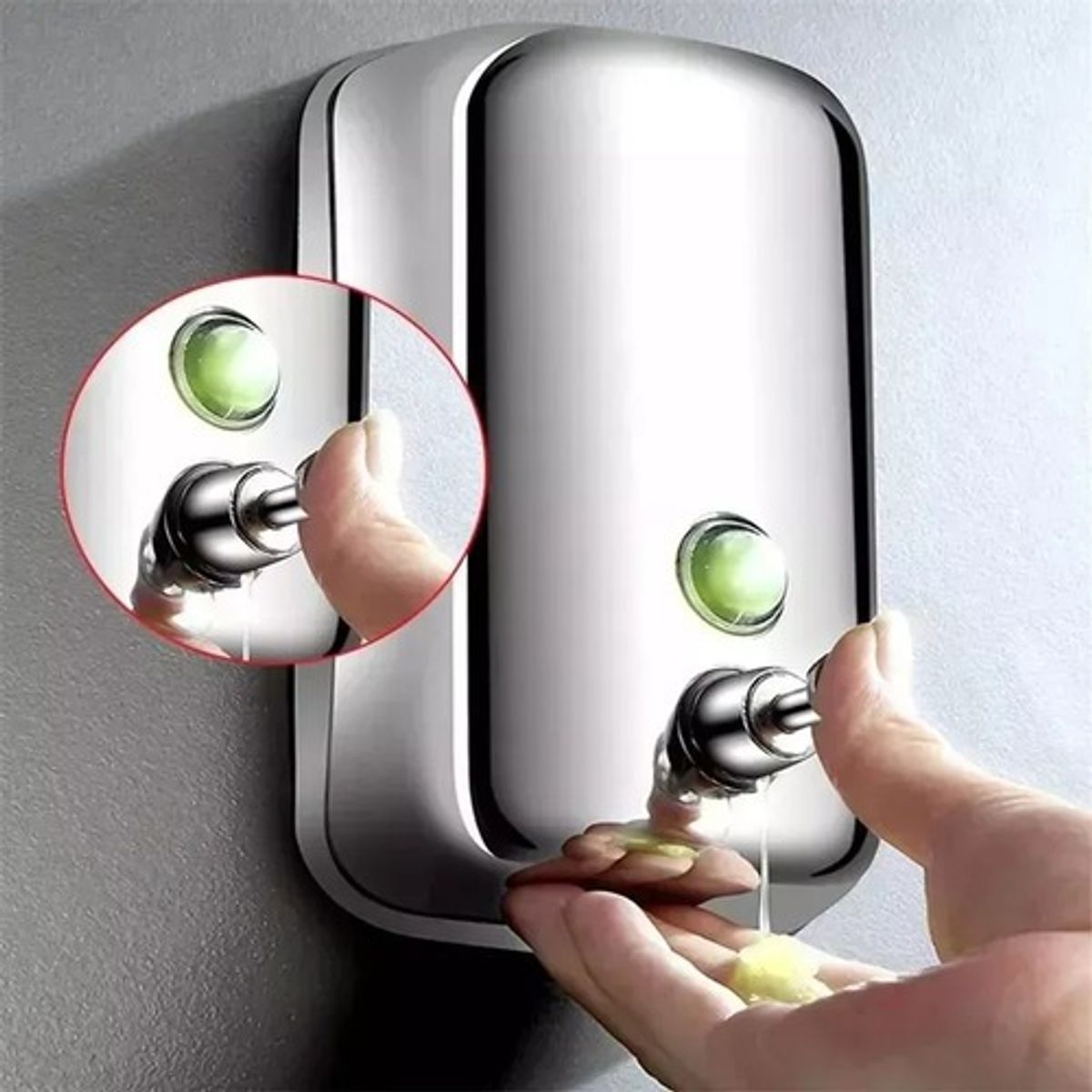 GENERICO - Dispensador Jabón Acero Inoxidable 500 Ml Pared Plata - 325005