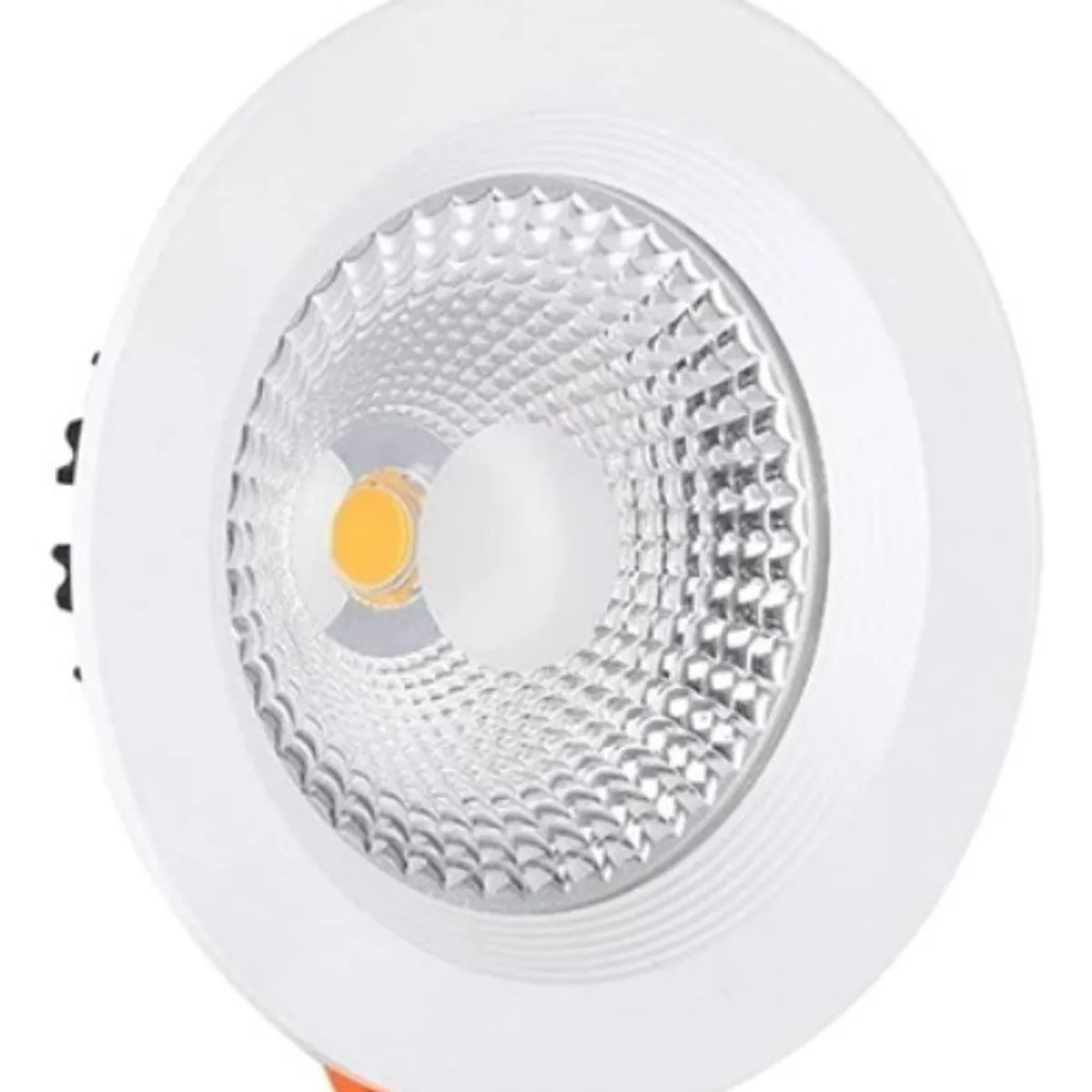 GENERICO - X5 Foco Panel Plafón Led Embutido 10w Redondo Luz Calida Cob Blanco - 003382