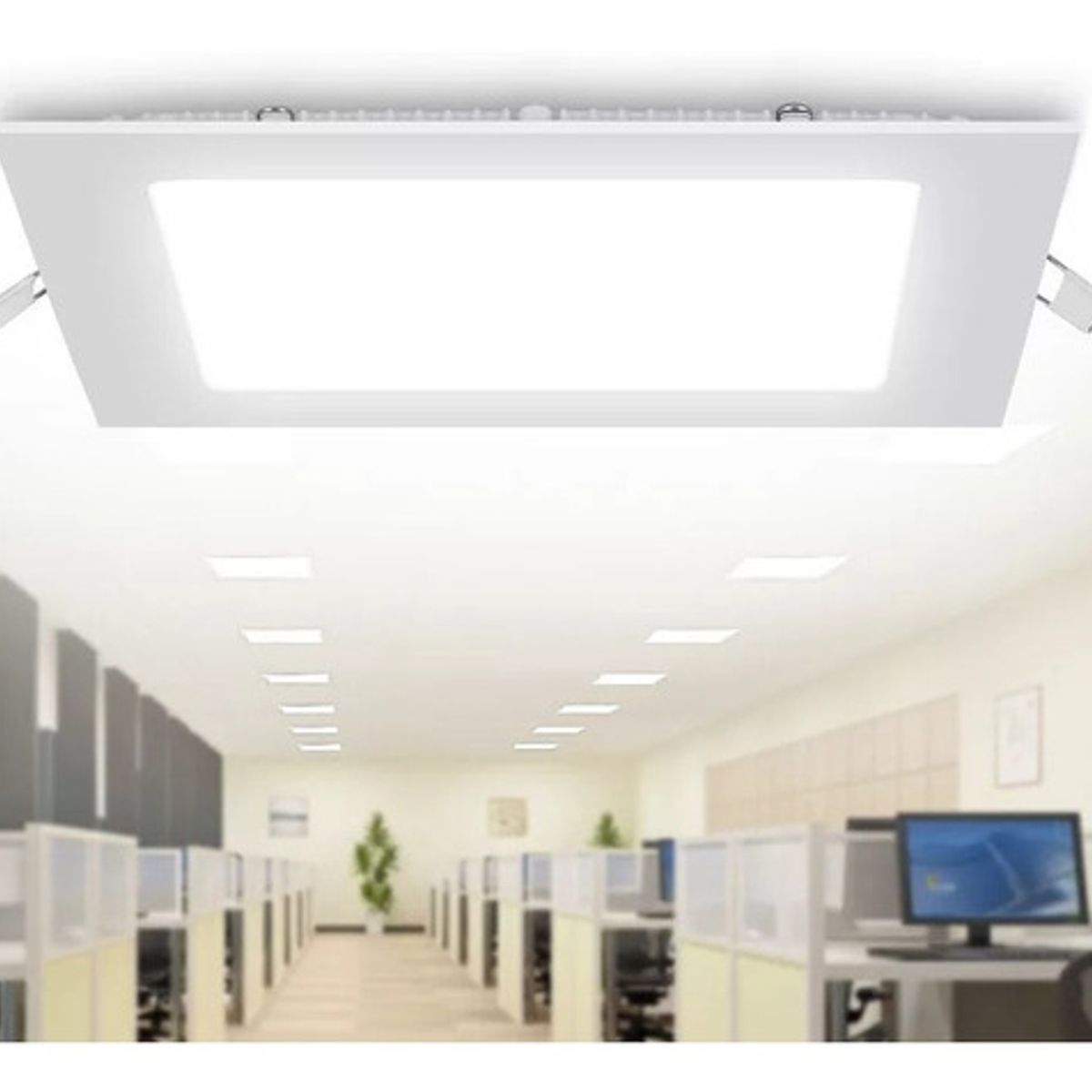 GENERICO - Foco Panel Plafón Led 12w Embutido Cuadrado Luz Frio Blanco-003112