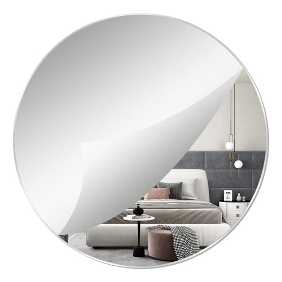 GENERICO - X3 Vinilo Acrílico Espejo Adhesivo Redondo Decorativo 30x30 Espejo - 262592