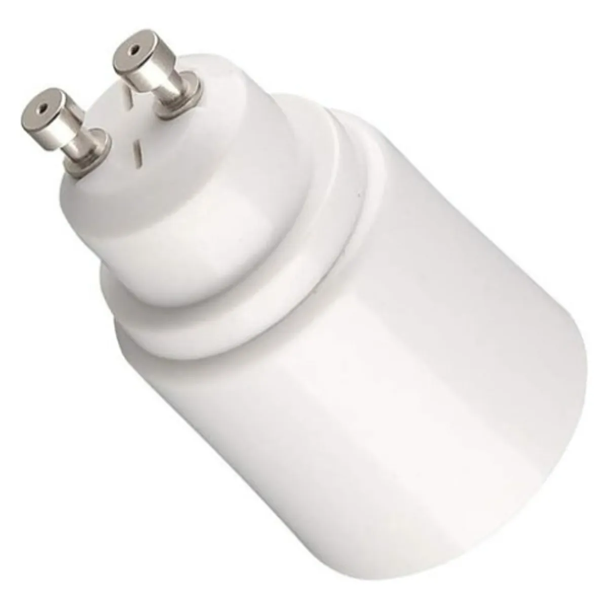 GENERICO - Pack 10 Adaptador Soquete Para Ampolleta Base Gu10 A E27 Blanco - 003386