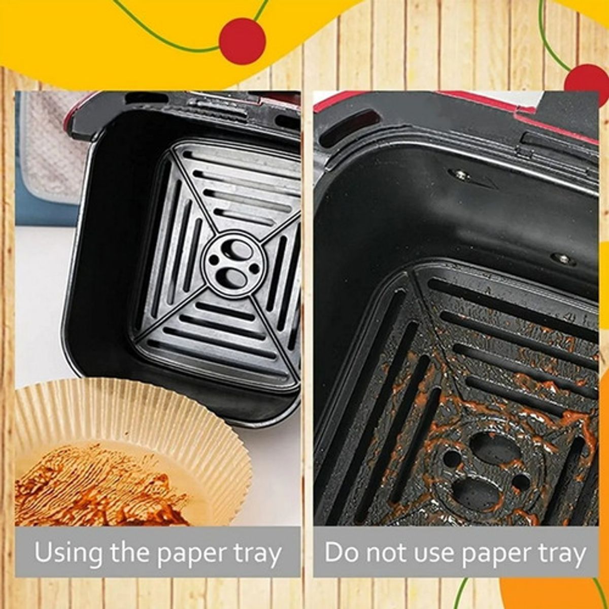 GENERICO - Forros Desechables Antiadherente Freidora 200 Pcs Air Fryer Chocolate