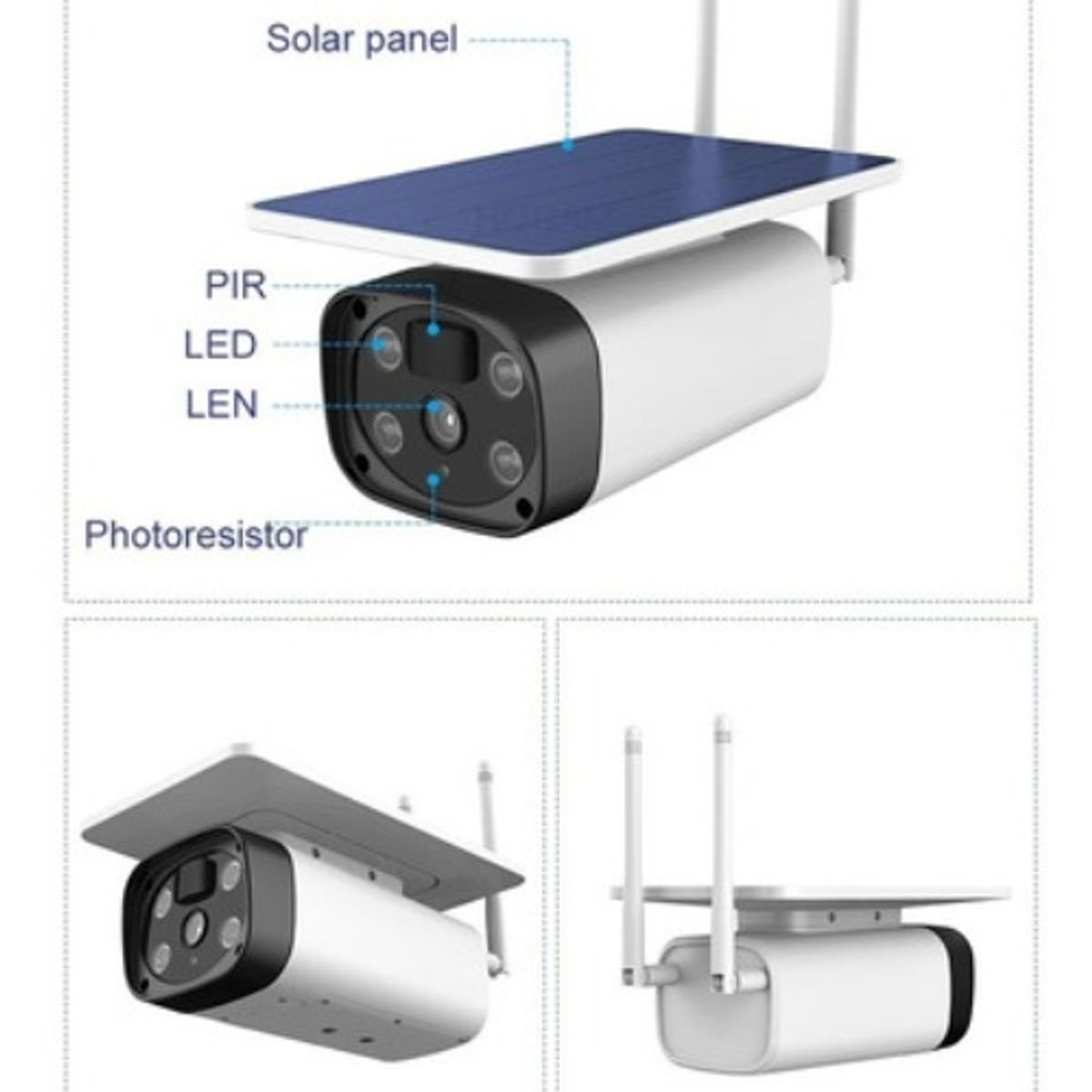 GENERICO - Smart Camara Ip Solar Wifi Exterior Hd 1080p Exterior Ip66 Blanco - 221031 221031