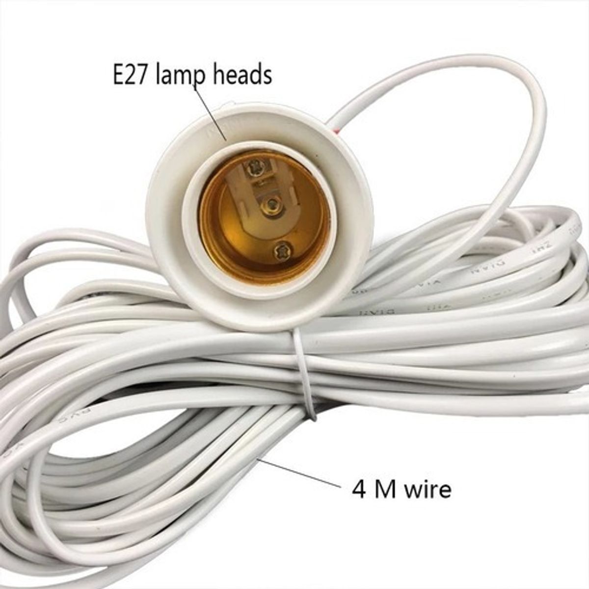 GENERICO - X5 Soquete E27 Con Interruptor Cable 5 Mts Enchufe C 009025 Blanco