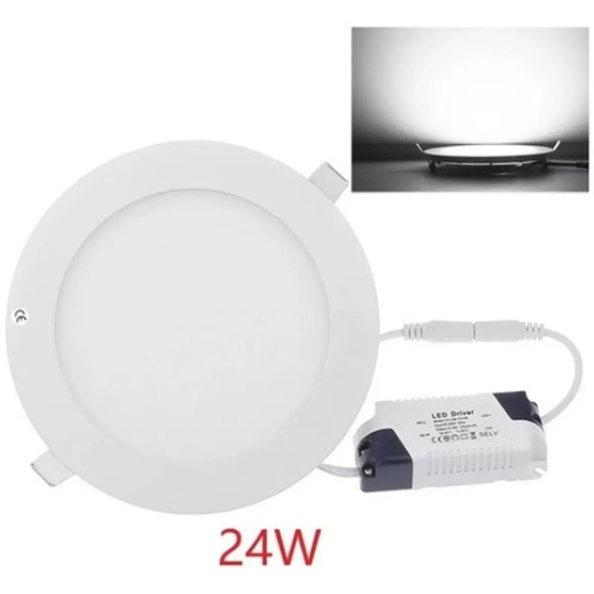 GENERICO - X10 Foco Panel Plafón Led 24w Embutido Redondo Luz Frio Blanco