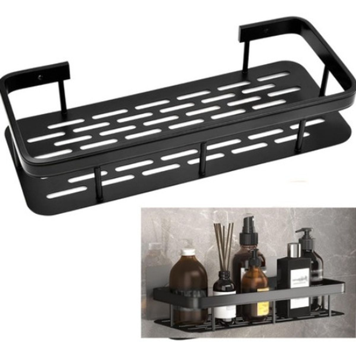 GENERICO - Organizador Ducha Negro Repisa Para Ducha Accesorios Baño Negro