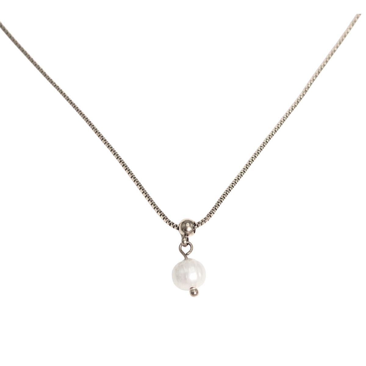 ELBAULDEJUMA - Collar ajustable Nerea perla de rio plateada Riviere