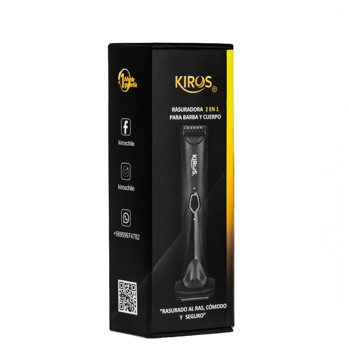 KIROS - Rasuradora Corporal KIROS 2 en 1 - Barba, Cuerpo y Zonas Sensibles