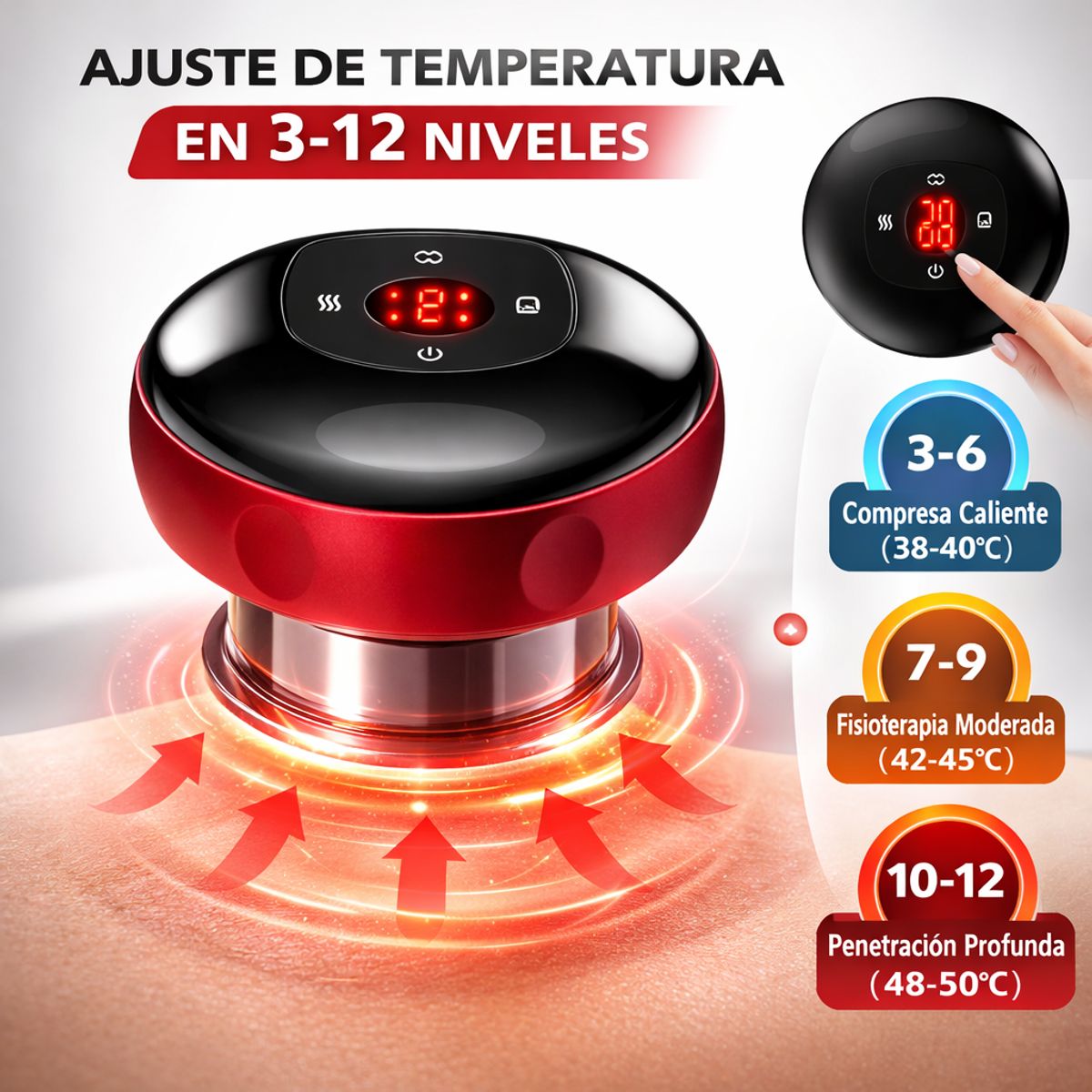 MOVI - Masajeador de Succión Corporal Con Ventosas Recargable para Dolor Muscular y Circulación