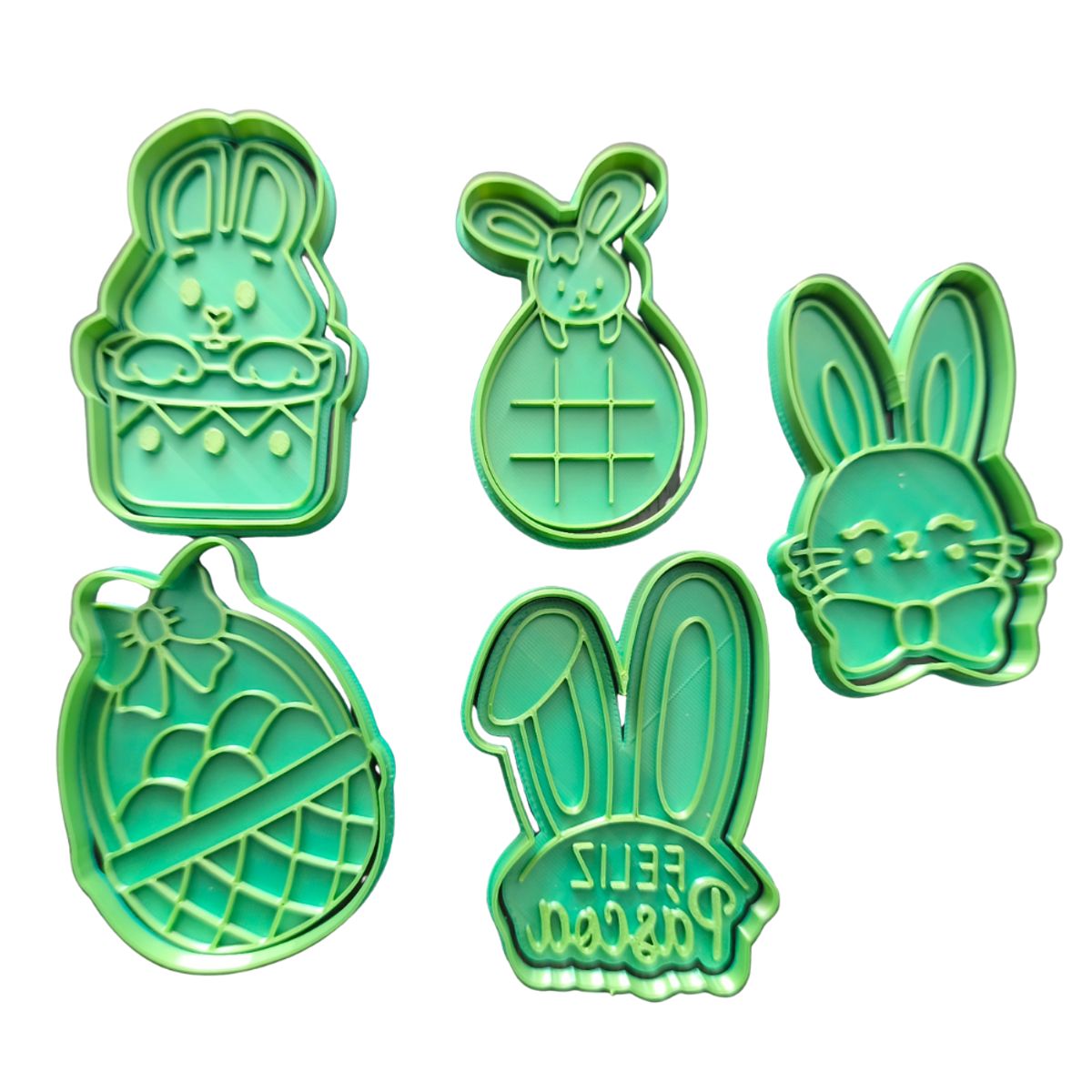 GENERICO - Set 5 Cortadores De Galletas Pascuas 8 Cm