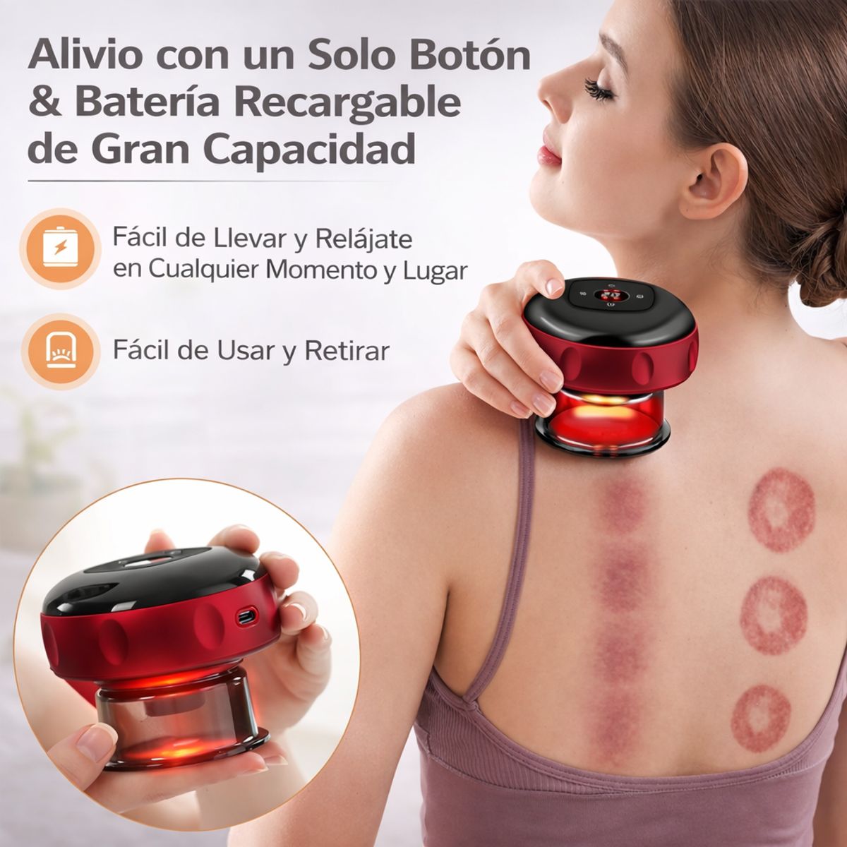 MOVI - Masajeador Inteligente con Ventosas de Succión Eléctrica Recargable