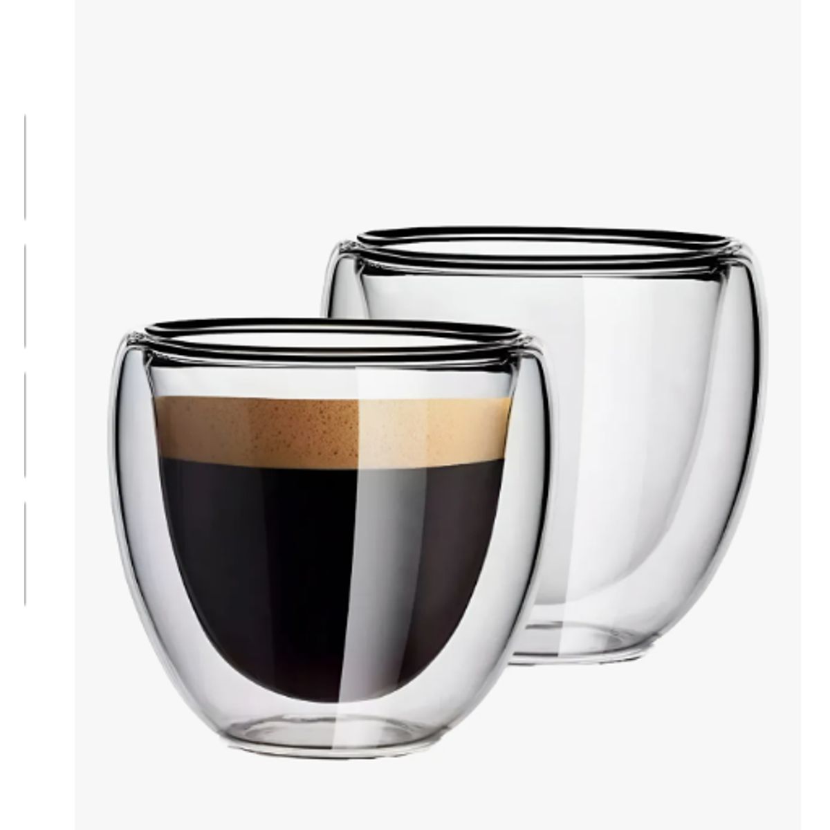 GENERICO - Set 6 Vasos Café Vidrio Doble Pared Térmico Transparente Vaso