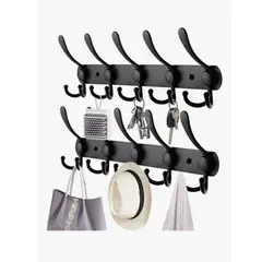 GENERICO - 2pzs Ganchos Perchero Sombrero Doble Colgador Pared Cocina Negro