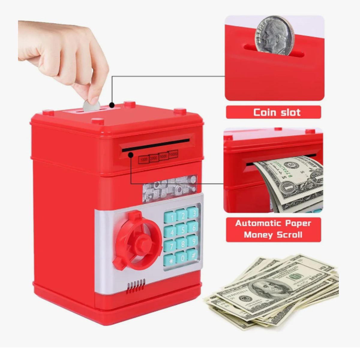 GENERICO - Alcancia Para Niños Juguete Tipo Caja Fuerte Electronica