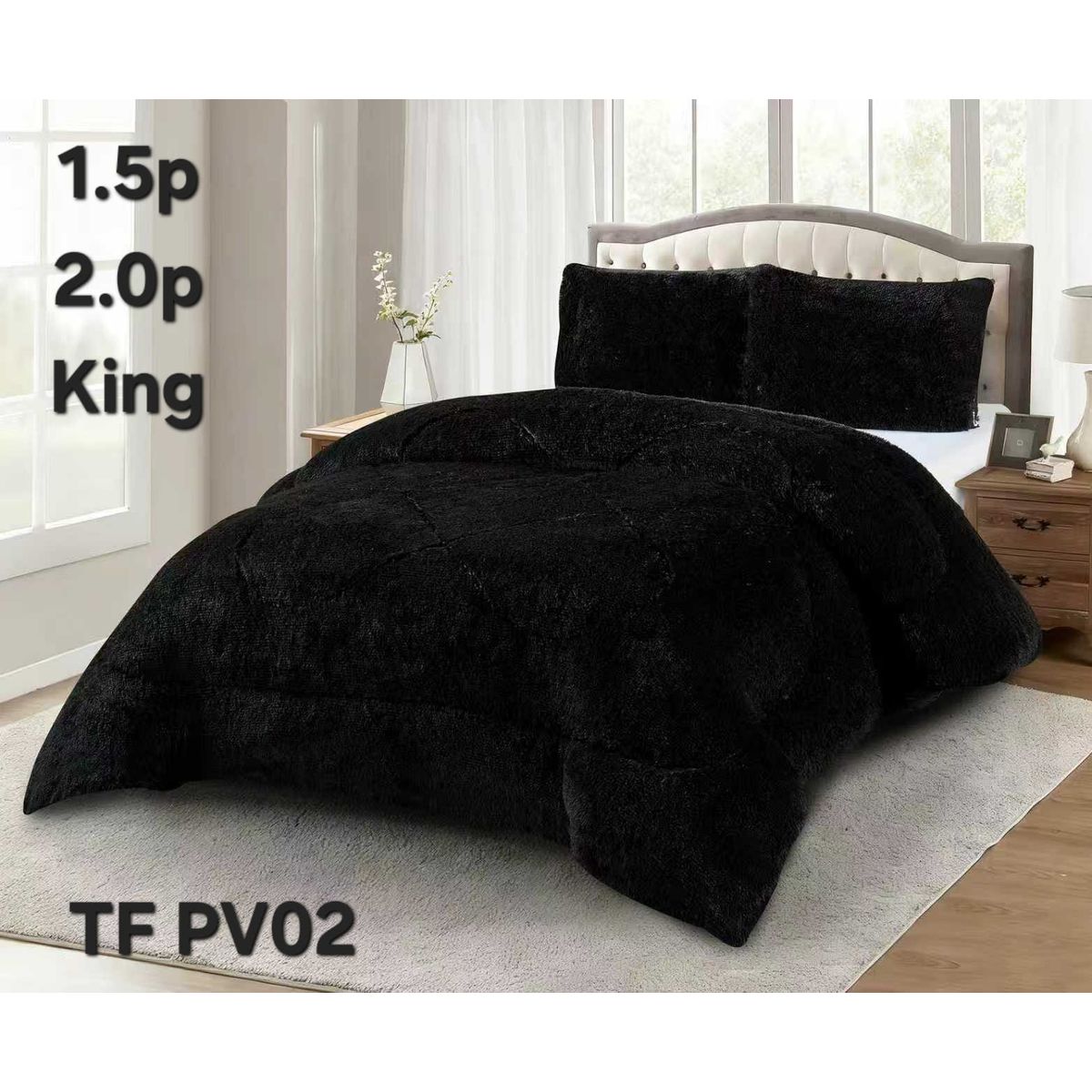 GENERICO - Cobertor Cubrecama de Invierno Peludo con Chiporro 2,5 plazas king