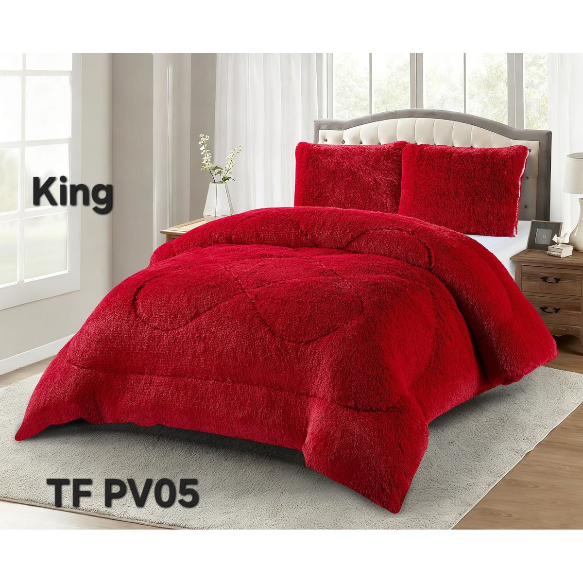GENERICO - Cobertor Cubrecama de Invierno Peludo con Chiporro 2,5 plazas king