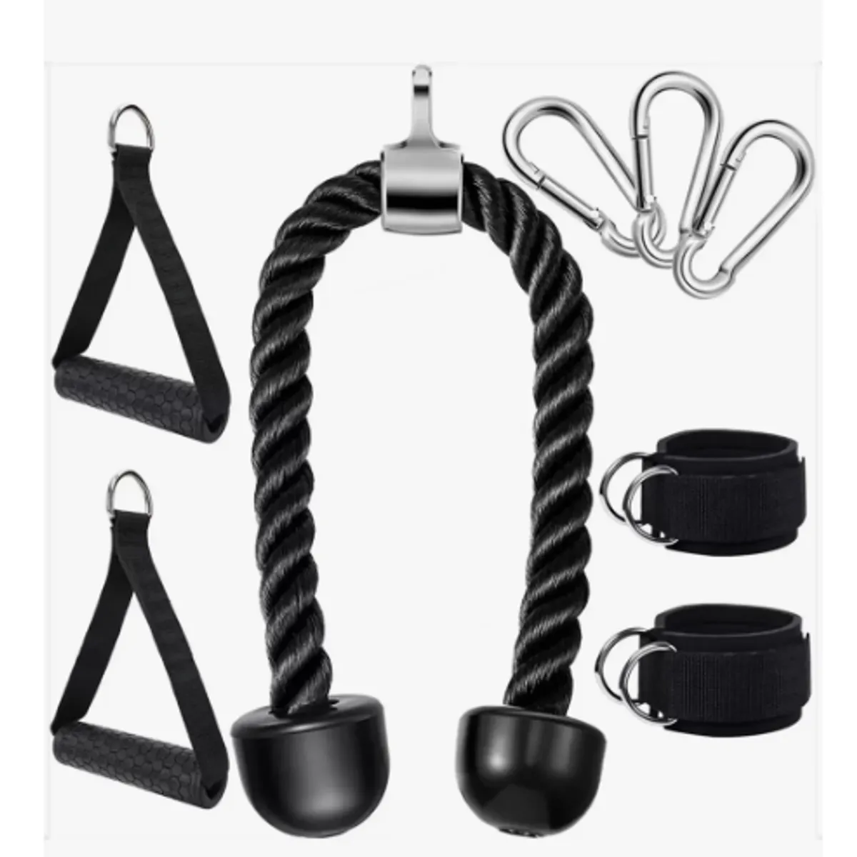 GENERICO - Set 8 Accesorios Para Gimnasio Polea Cuerdas Entrenamientos