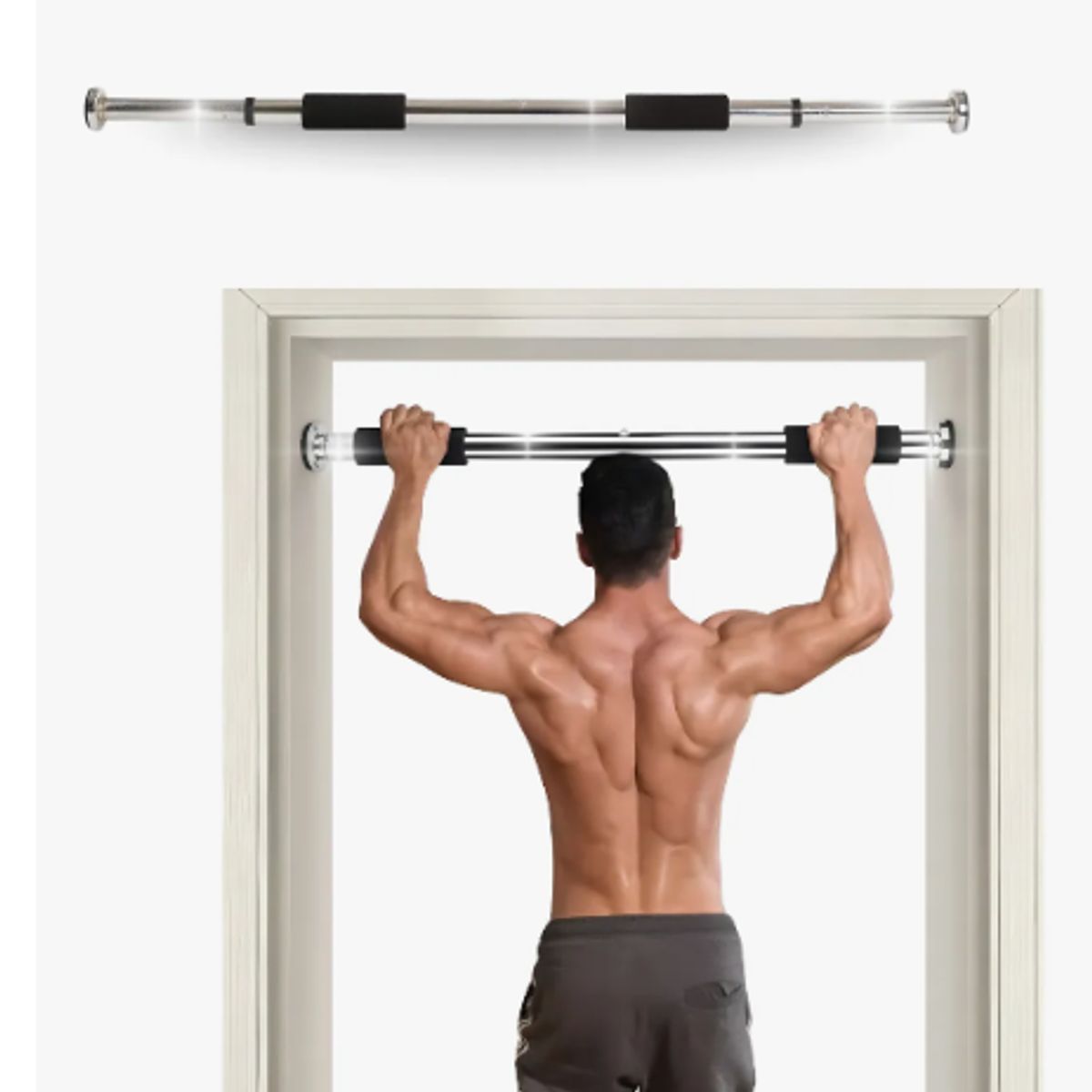 GENERICO - Barra Ejercicios Puerta Ajustable Dominadas Flexiones 100kg