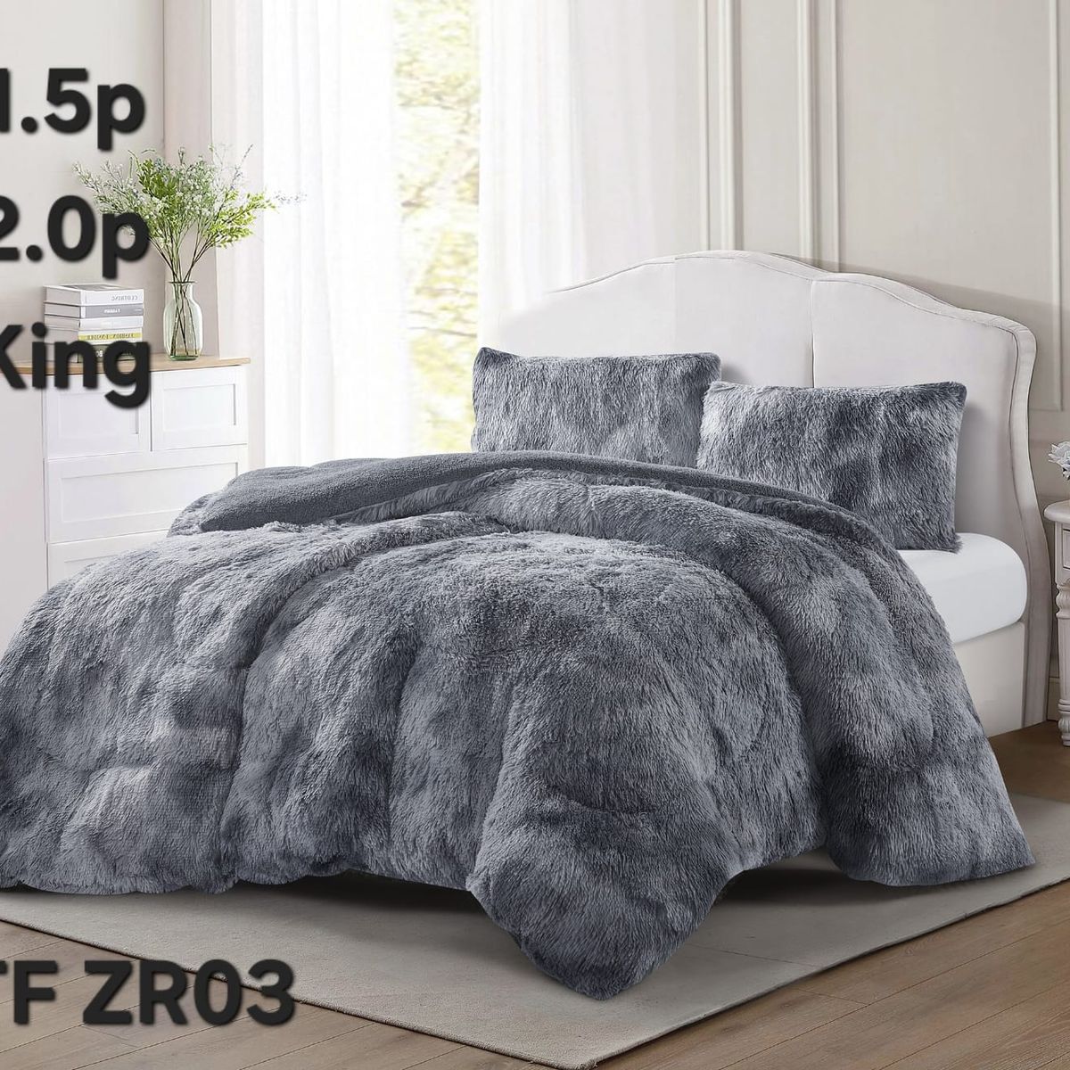 GENERICO - Cobertor Cubrecama de Invierno Peludo con Chiporro 2,5 plazas king