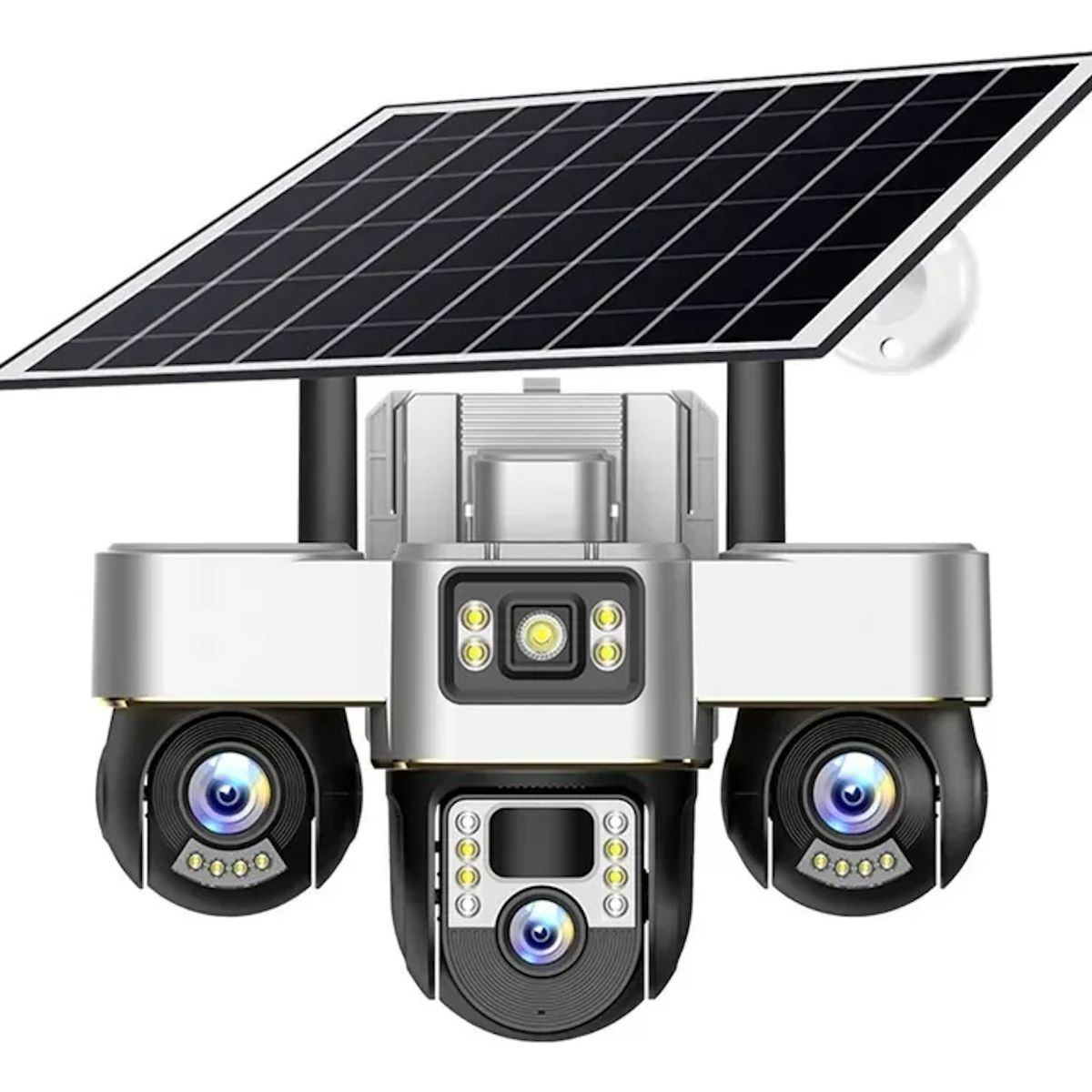 GENERICO - Cámara De Seguridad Solar V380 3 Lentes Hd Wifi
