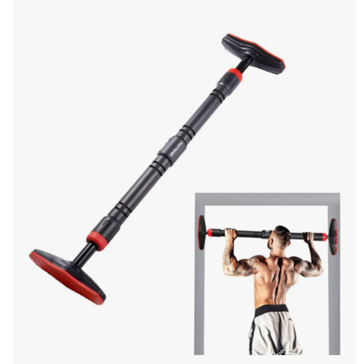 GENERICO - Barra De Dominadas Ajustable Para Puerta Ejercicios Negro