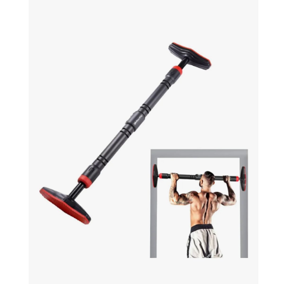 GENERICO - Barra De Dominadas Ajustable Para Puerta Ejercicios Negro
