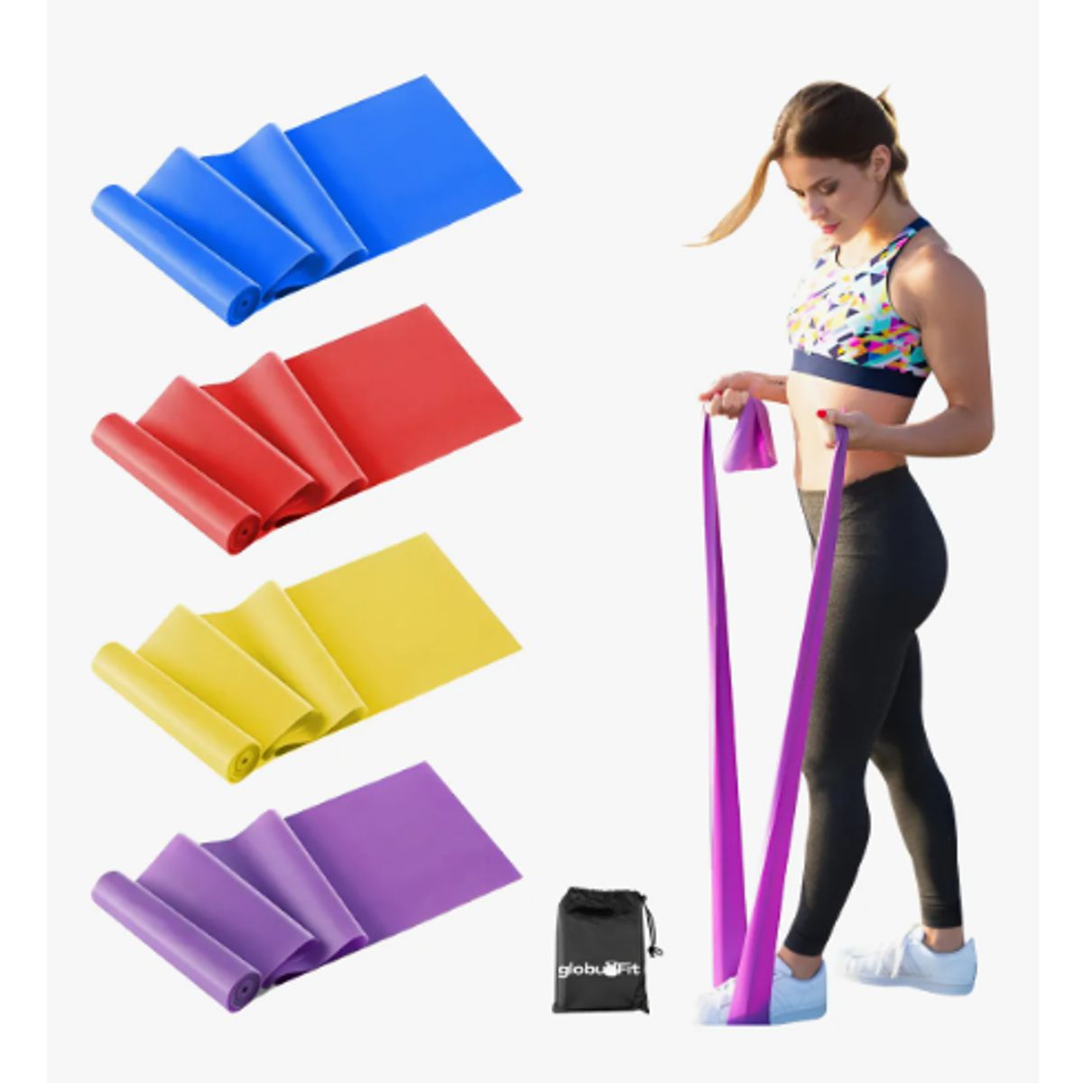 GENERICO - Bandas Elásticas De Resistencia Set 4 Pilates Yoga Multi