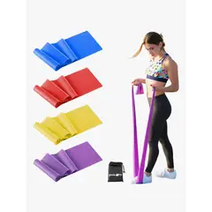 GENERICO - Bandas Elásticas De Resistencia Set 4 Pilates Yoga Multi