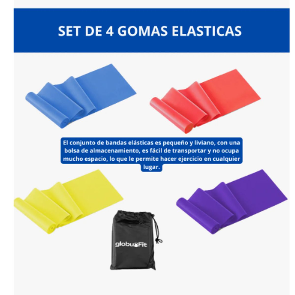 GENERICO - Bandas Elásticas De Resistencia Set 4 Pilates Yoga Multi